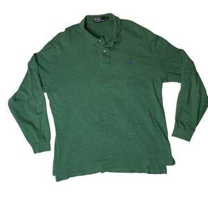 Polo Ralph Lauren Long Sleeve Polo Shirt Mens L Green Classic